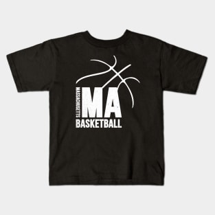 Massachusetts Basketball 02 Kids T-Shirt